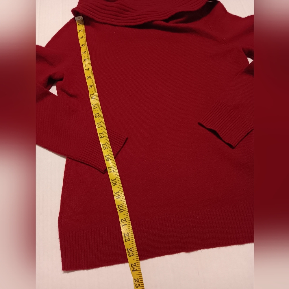 Antonio Melani Sweater 100% Cashmere Women Pullover SxS Red  Cowl Neck Stretch - Picture 6 of 10